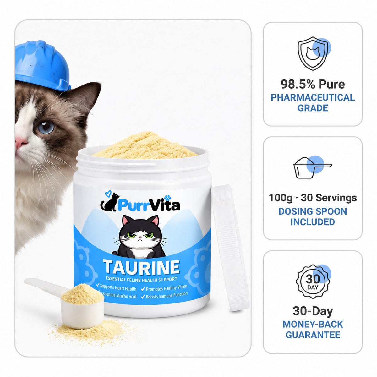Stop the Silent Deficiency Before You See the signs with PurrVita Taurine Supplement